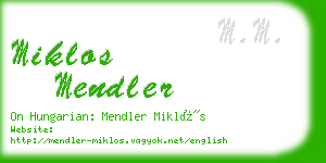 miklos mendler business card